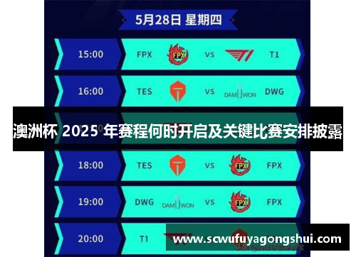 澳洲杯 2025 年赛程何时开启及关键比赛安排披露 澳洲杯 2025 年赛程何时开启及关键比赛安排披露
